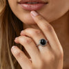 Black Onyx & Silver Protective Ring