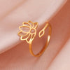 Divine Lotus Adjustable Ring