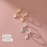 Earrings "Clover of Light" in Silver or Gold Plated