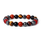 Bracelet "Anchorage & Protection" in Tourmaline, Red Jasper, Hematite & Tiger's Eye