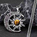 Cosmic Balance Moon-Sun Pendant in Tiger's Eye