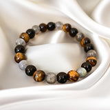 Bracelet "Ultimate Protection" in Tourmaline, Tiger's Eye & Labradorite