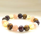 "Divine Joy" Bracelet in Sunstone, Garnet, Tiger's Eye & Citrine