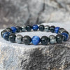 Bracelet "Inner Guidance" in Hematite, Black Tourmaline & Blue Tiger's Eye