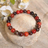 Bracelet "Root Chakra" in Bronzite, Garnet, Jasper & Red Agate