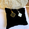 "Luck Clover Necklace" in Mother-of-Pearl or Onyx