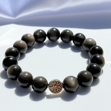 Bracelet "Protection & Transformation" in Silver Sheen Obsidian