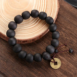 Wood Bead Buddha Bracelet