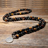 Bracelet Mala "Anchoring & Protection" in Tiger's Eye, Obsidian & Hematite