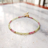 Bracelet Fin "Subtle Glow" in Rose Tourmaline & Natural Stones