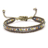 Multicolored faceted Crystal Beads Woven Bracelet