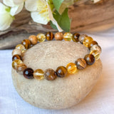 Bracelet "Protection & Prosperity" in Tiger's Eye, Citrine & Picture Jasper