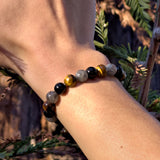 Bracelet "Ultimate Protection" in Tourmaline, Tiger's Eye & Labradorite