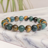 Bracelet "Balance & Protection" in Tiger Eye & Moss Agate