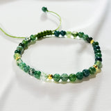 Adjustable Bracelet "Serenity" in Moss Agate