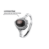 Adjustable Ring "Spiritual Reflection" in Hypersthene & Silver