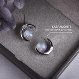 Mystical Moons Earrings in Labradorite & Silver
