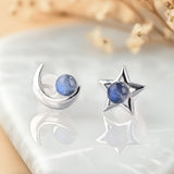Labradorite & Silver "Moon Star" Earrings
