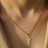 Sacred Lotus Unalome Pendant