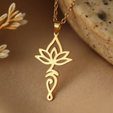 Sacred Lotus Unalome Pendant