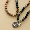 Bracelet Mala "Gaia" in Moss Agate & Landscape Jasper