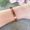 Bracelet "Chance & Joie" in Tiger's Eye, Sunstone, Carnelian & Garnet