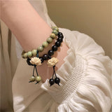 Natural Beads Lotus Flower Bracelet