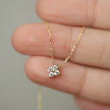 "Luminous Clover" Necklace in Zircon