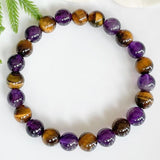 Bracelet "Délivrance" in Amethyst & Tiger's Eye