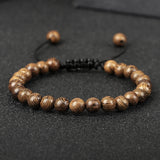 Natural Wood Bead Tibetan Buddha Bracelet