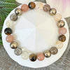 Bracelet "Solar Energy" in Smoky Quartz, Tiger's Eye & Golden Rutilated Quartz