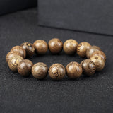 Natural Wood Bead Tibetan Buddha Bracelet