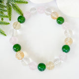 Bracelet "Chance & Opportunity" in Aventurine, Citrine, Rose Quartz & Clear Crystal