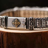 Tibetan Silver Six-Character Mantra Bracelet