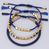 Tibetan Harmony: Lucky Rope & Copper Bead Bracelets