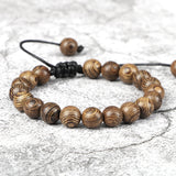 Natural Wood Bead Tibetan Buddha Bracelet