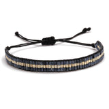 Glass Seed Beads Triplex Row Strip  Bracelet