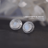 White Labradorite & Silver Stud Earrings