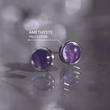 Amethyst & Silver Stud Earrings