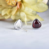 Garnet & Silver "Heart Passion" Earrings