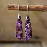 Dangling Earrings in Purple Jasper