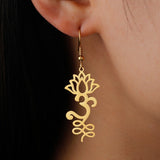 Unalome Om Earrings