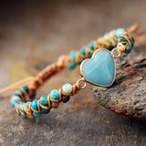 Braided "Heart" Amazonite Bracelet