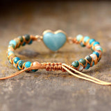 Braided "Heart" Amazonite Bracelet