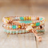 Bracelet Wrap "Sweetness & Calm" in Amazonite