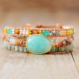 Bracelet Wrap "Sweetness & Calm" in Amazonite