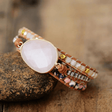 Bracelet Wrap "Balanced Sweetness" in Rose Quartz