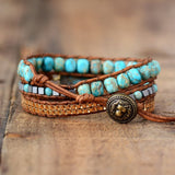 Bracelet Wrap "Soothing Energy" in Turquoise