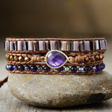 Bracelet Wrap "Exquis" in Amethyst