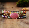 Bracelet Wrap "Heart Healing" in Rhodochrosite